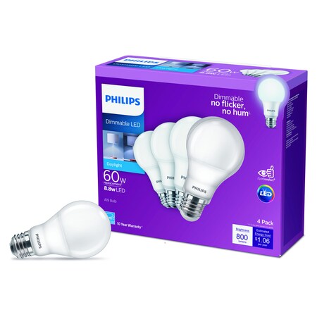 Philips 60W Led A19 5000K 4Pk 549774